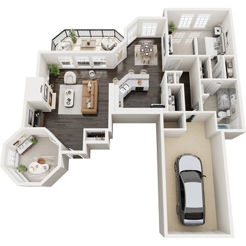 Floor plan for 1 bed, 1 bath, 1063 sqft